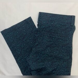 Elegant Teal Patterned Women's Pants